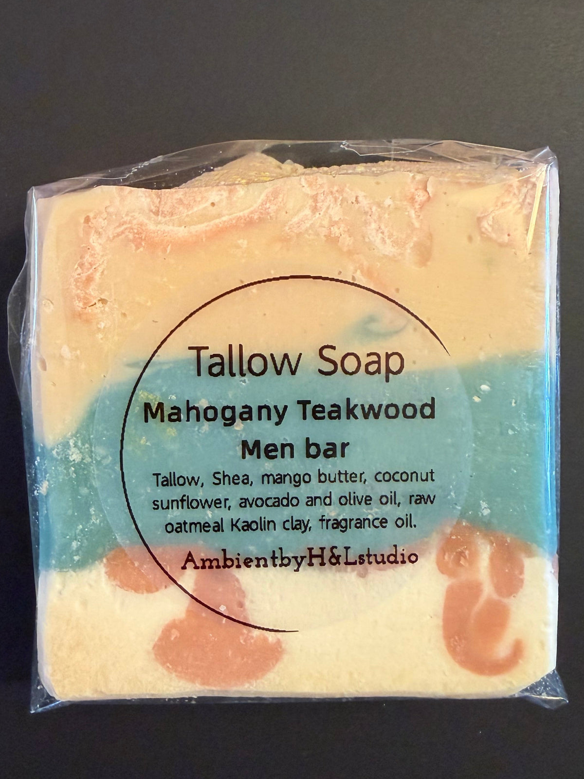 Mahogany Teakwood men bar tallow soap