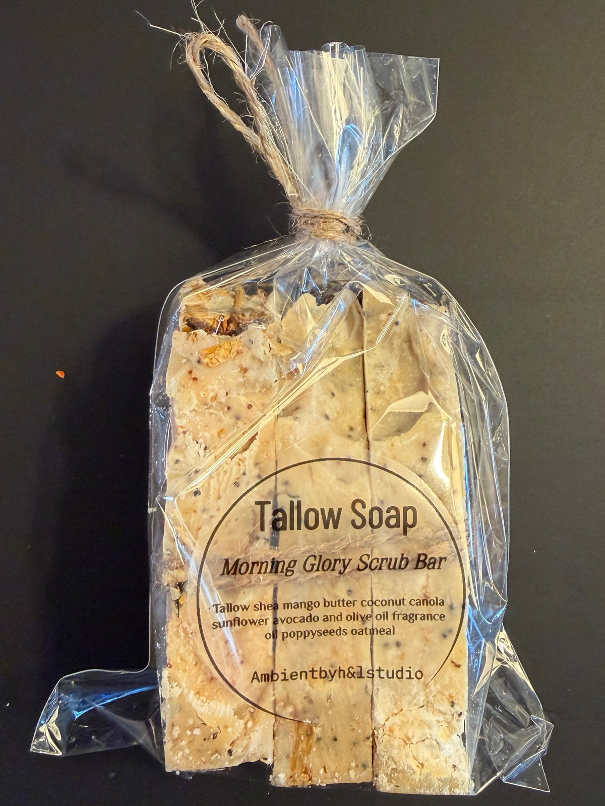 Morning glory Tallow Soap Scrub Bar