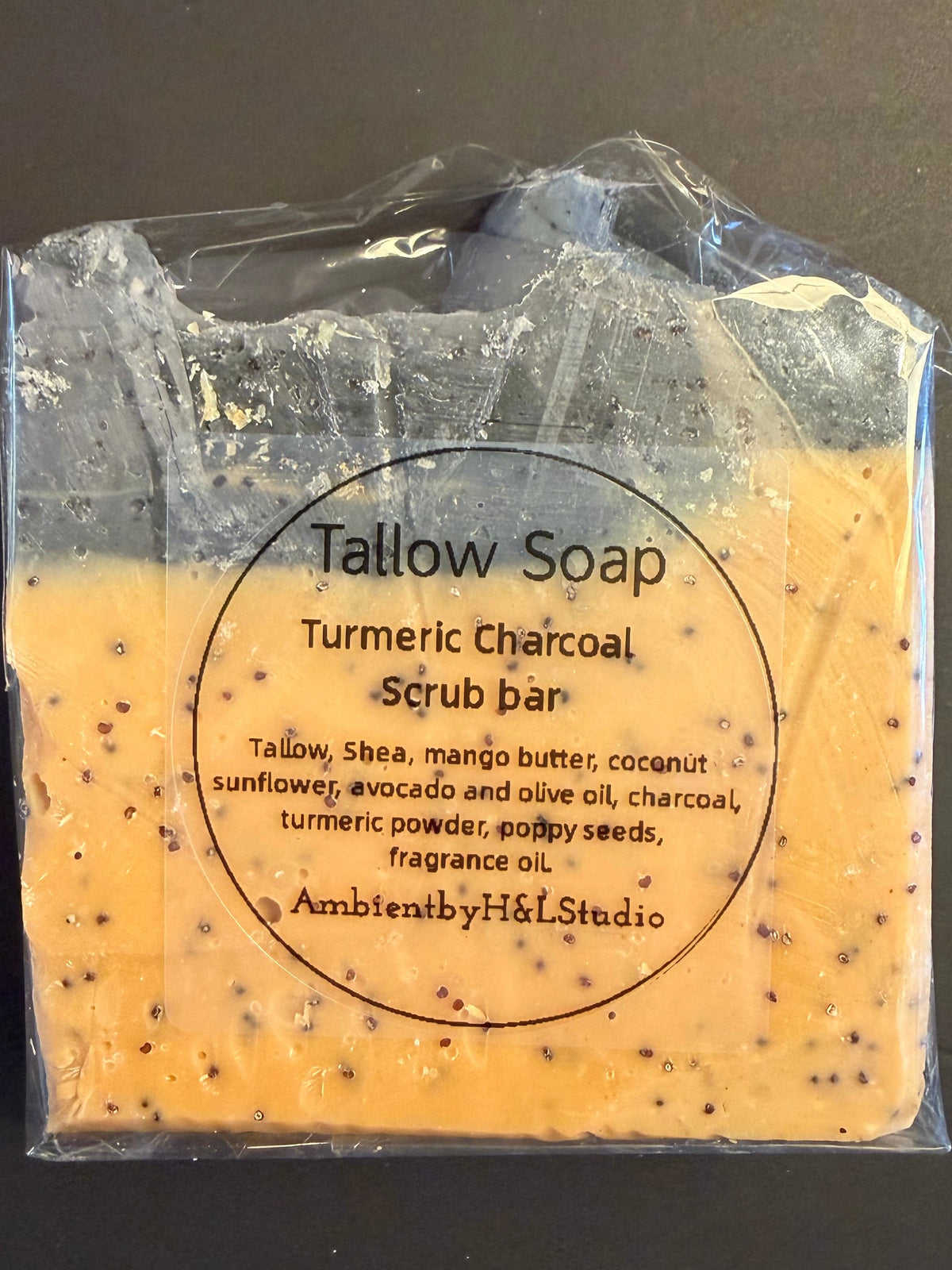 Turmeric Charcoal tallow soap bar