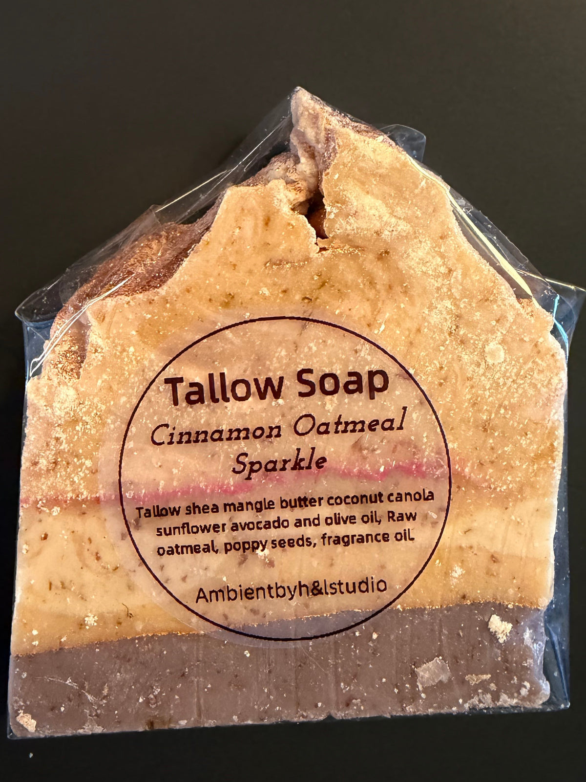 Cinnamon Oatmeal Sparkle Tallow soap