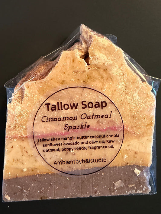 Cinnamon Oatmeal Sparkle Tallow soap