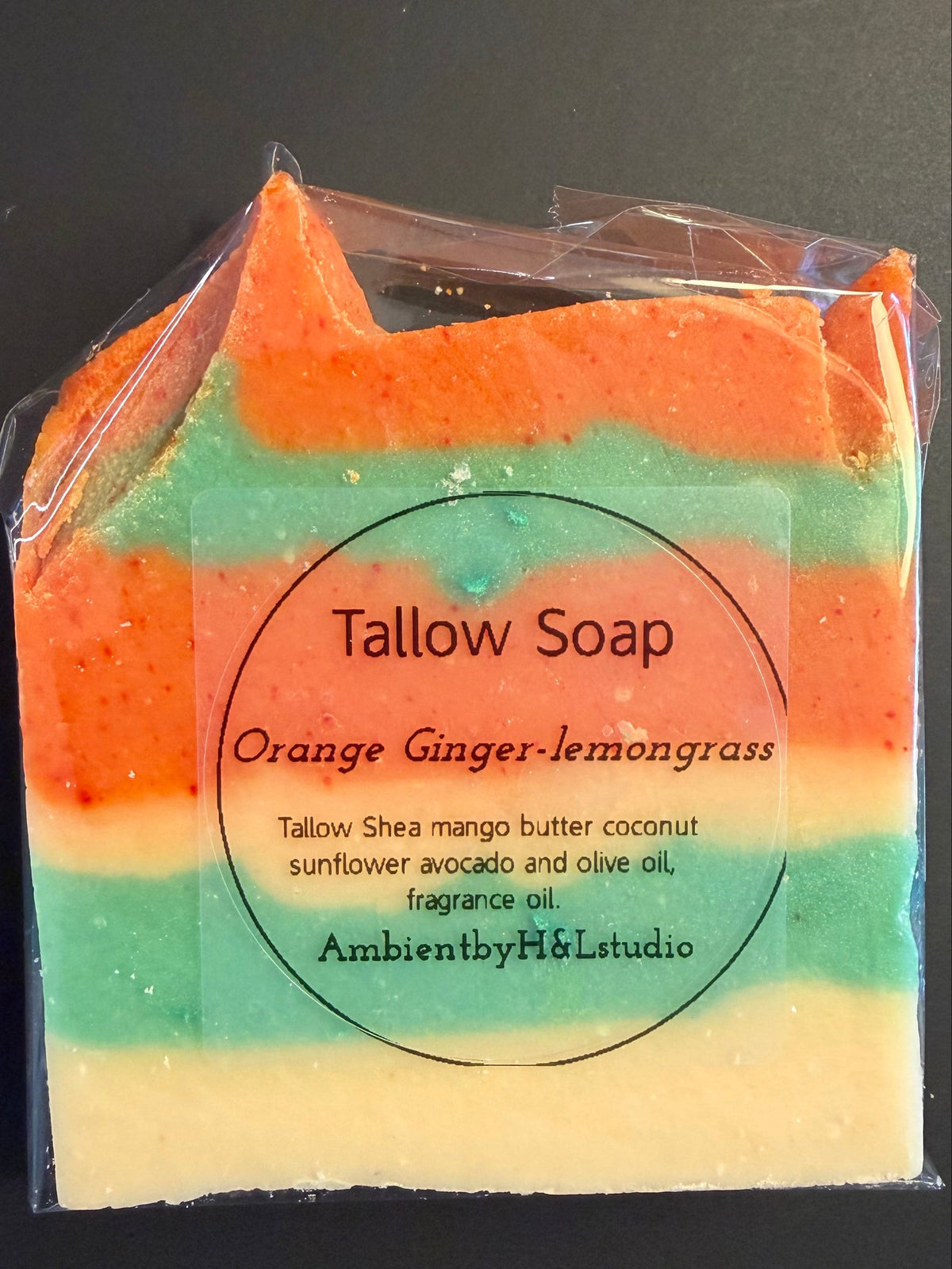 Orange Ginger Lemongrass tallow soap